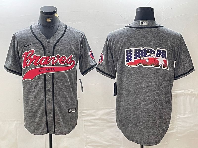 Men Atlanta Braves Blank Grey Jointly 2024 Nike MLB Jersey style 4